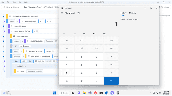 Running a project from Robocorp Automation Studio