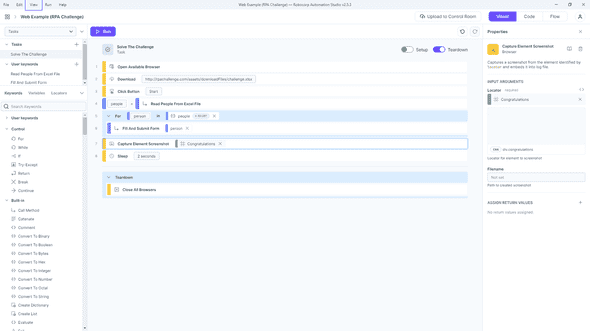 In the future, "low code" Robocorp Automation could be used to implement code for Camunda Platform external service tasks